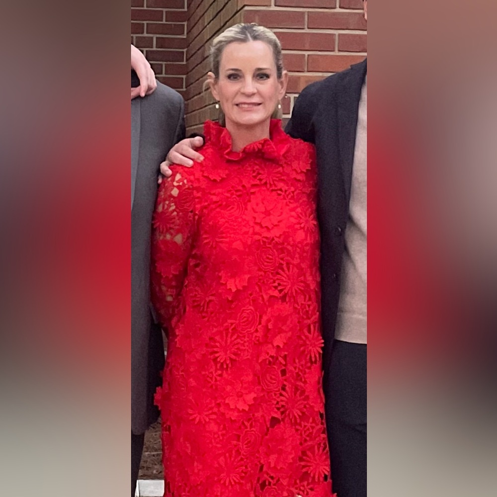 Tuckernuck Red Long Sleeve Lace Daphne Dress - Picture 4 of 4